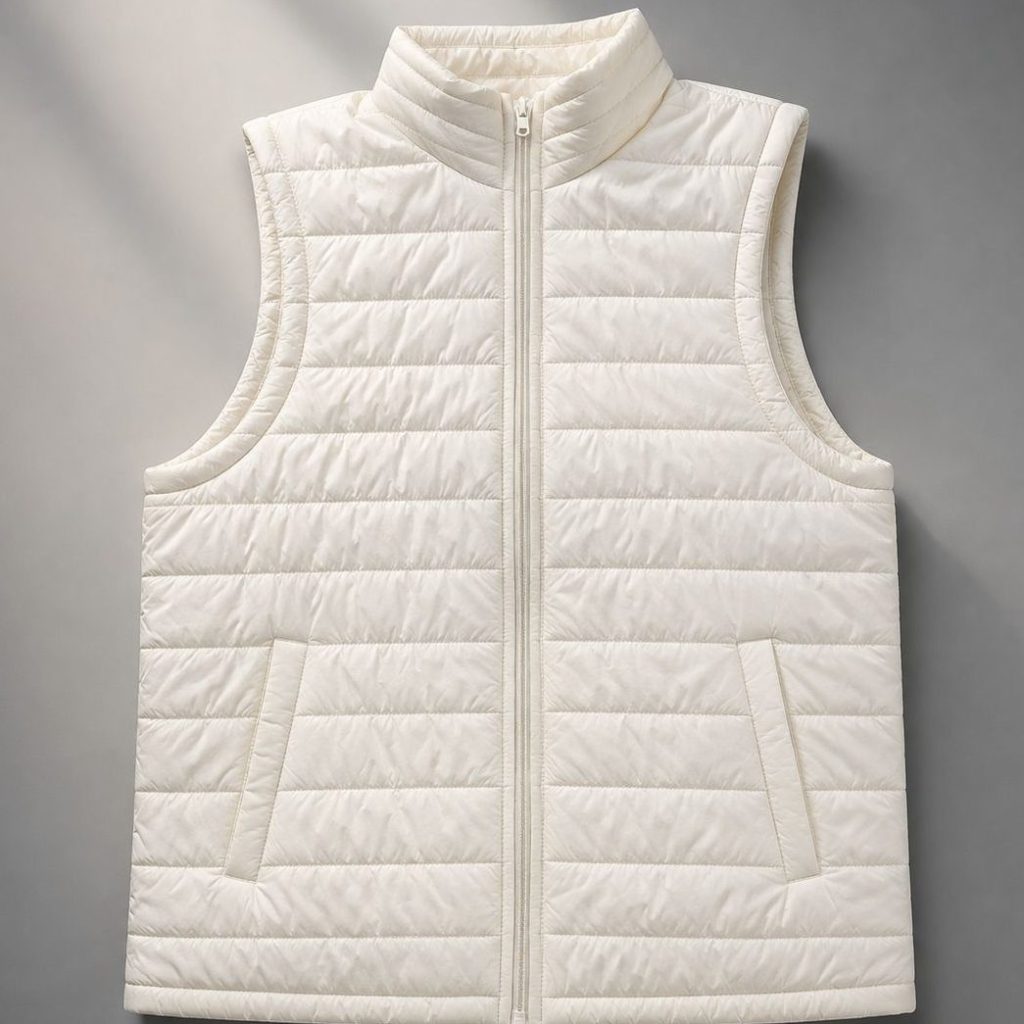 Quilted vest construction detail from S.P.A. JACKET